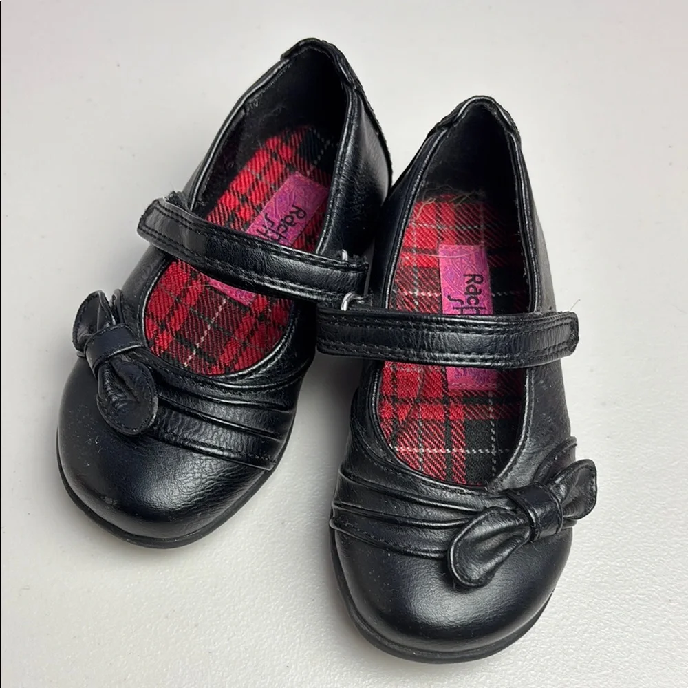 Rachel Shoes Black Dress Mary Jane Faux Leather Shoes with Bow Girl’s Size 6